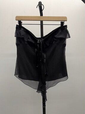 Banana Republic Y2K Black Strapless Silk Top